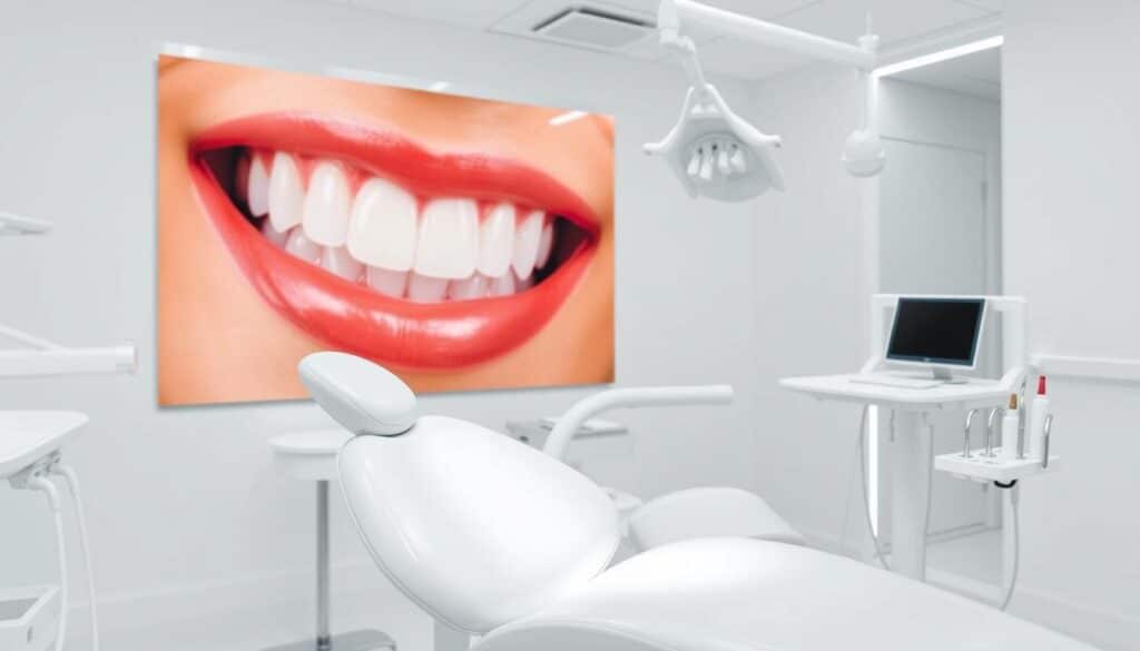 Professionelle Zahnreinigung Bleaching vorher nachher